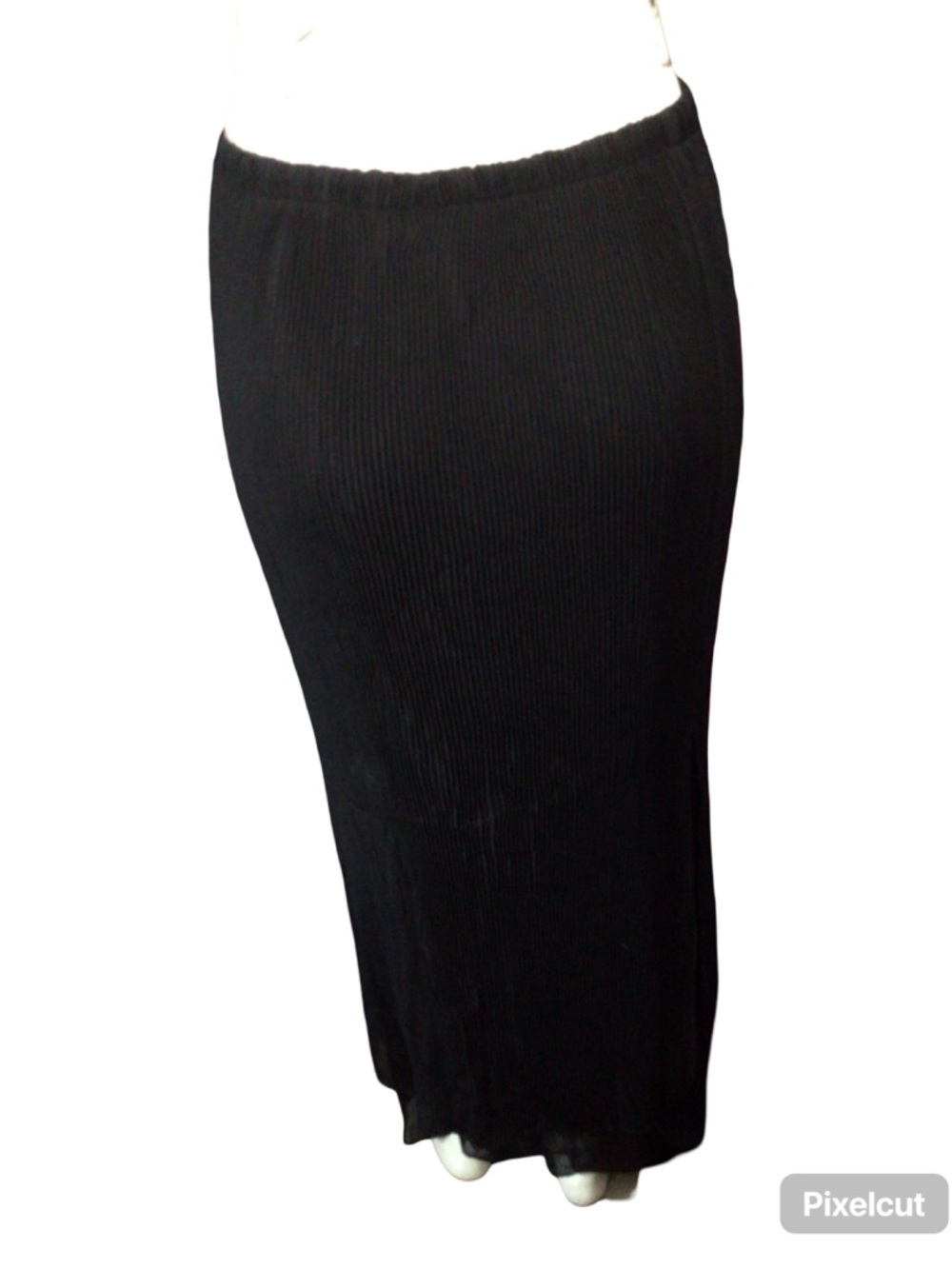 Cache Black Ribbed Midi Skirt - Picture 3 of 5